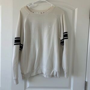 Women’s White Sweater with Black Stripes